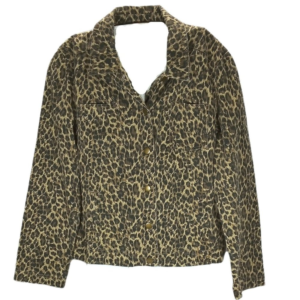 JM Collection Leopard Print Jacket Size: 12